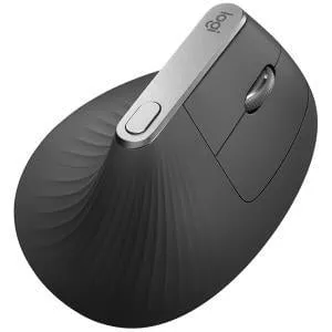 Logitech MX Vertical Mouse, Optical, Cable/Wireless, Bluetooth/RF, Graphite, USB-C, 4 Buttons