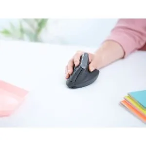 Logitech MX Vertical Mouse, Optical, Cable/Wireless, Bluetooth/RF, Graphite, USB-C, 4 Buttons