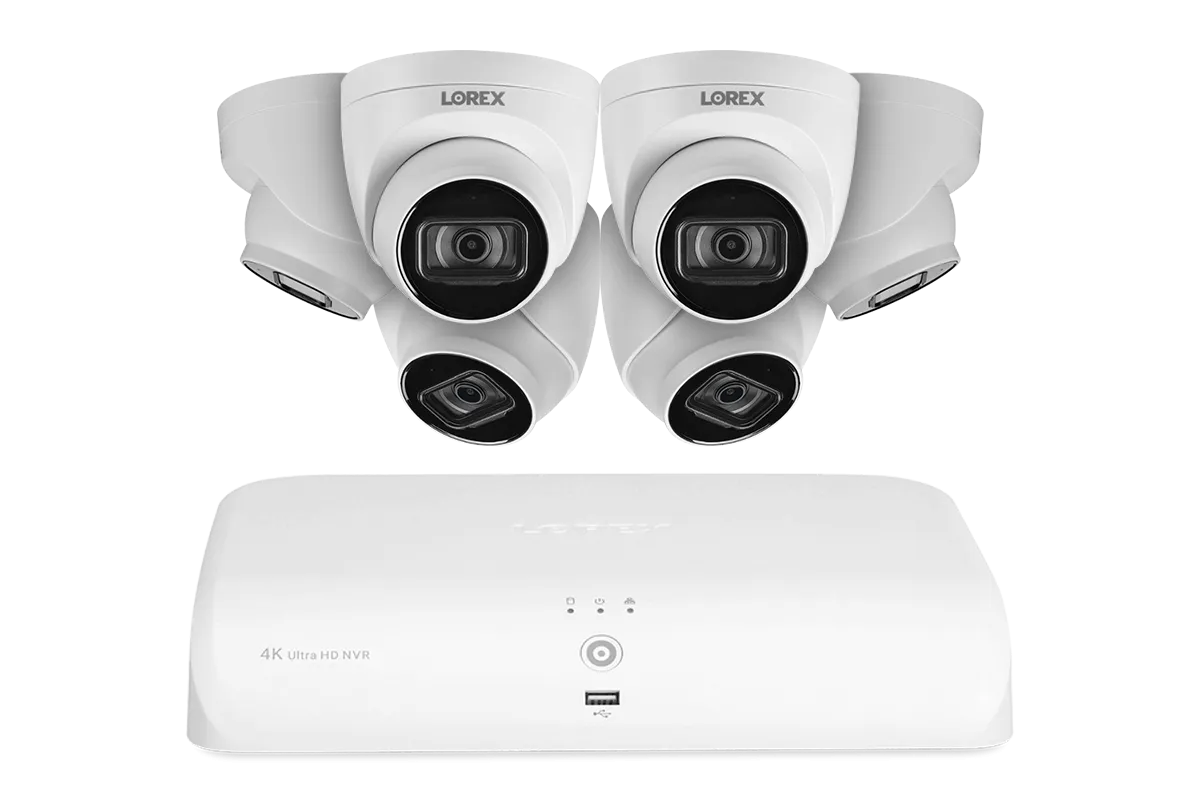 Lorex 4K (8 Camera Capable) 2TB NVR System with IP Audio Dome Cameras