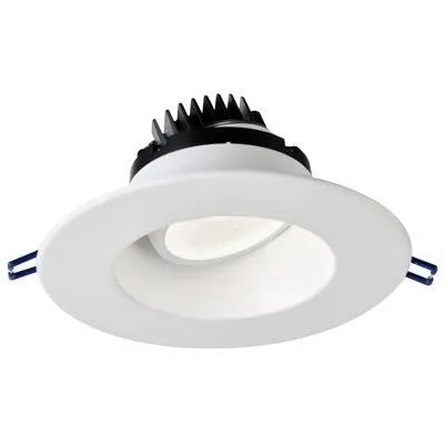 Lotus LED Lights - 6 Inch Regressed - Round Gimbal LED Downlight - 20 Degree Tilt - 360 Rotation