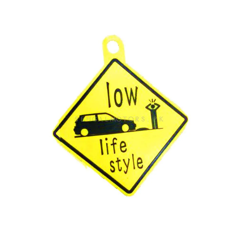 Low Life Style PVC Hanging Tag for Windshield Yellow