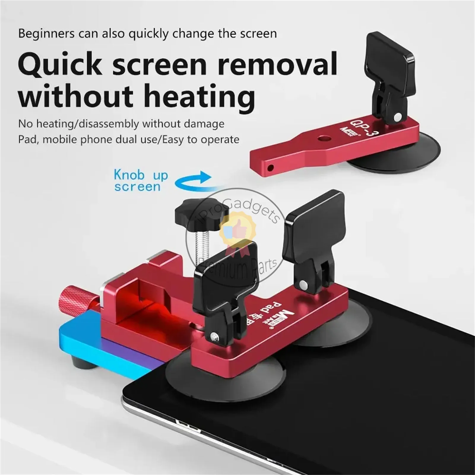 MaAnt QP-3 Universal Quick Removal Fixture Mobile Phone for iPad LCD Screen Disassembly Separation Clamp with Powerful Suction Cup