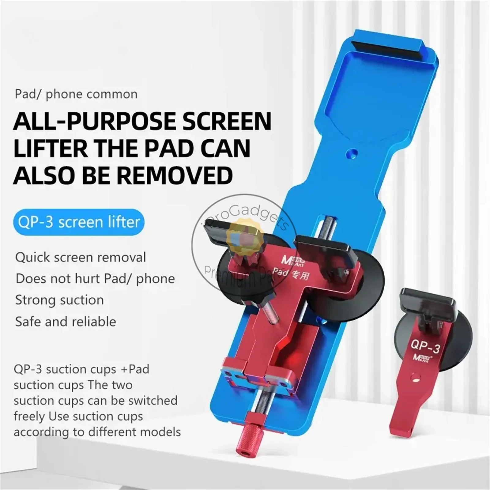 MaAnt QP-3 Universal Quick Removal Fixture Mobile Phone for iPad LCD Screen Disassembly Separation Clamp with Powerful Suction Cup