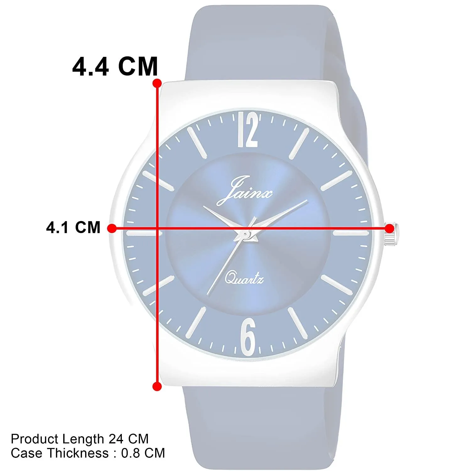 Men's Slim Blue Dial Silicone Band Analog Watch - JM7146