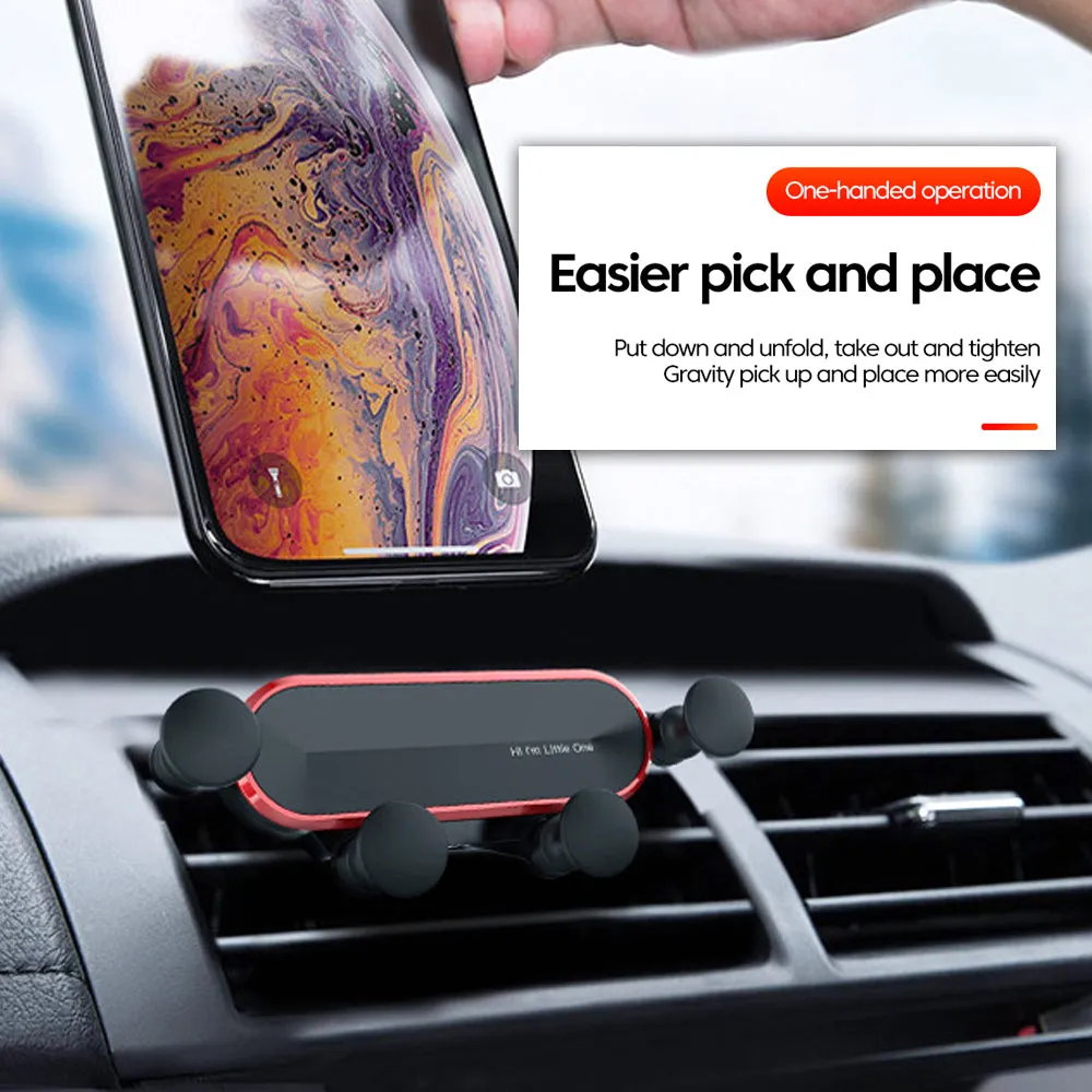 Metal Gravity Car Phone Holder 360° Rotation Air Vent Mount