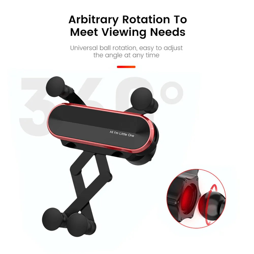 Metal Gravity Car Phone Holder 360° Rotation Air Vent Mount