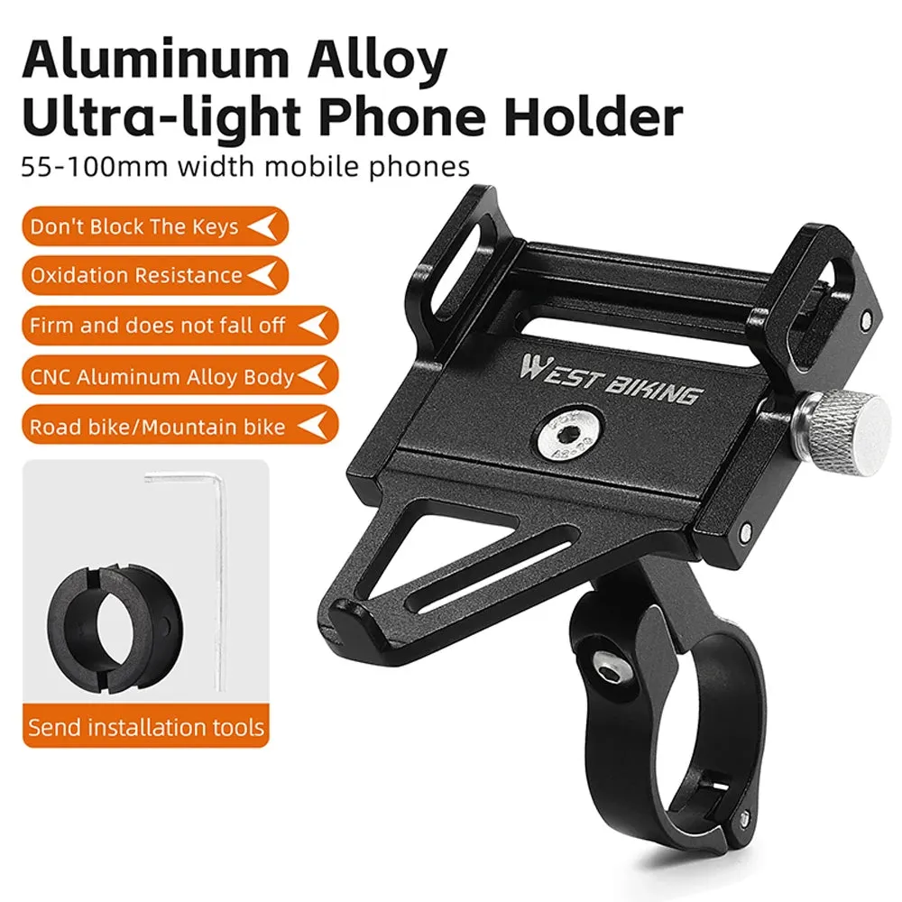 MobilePhone Holder Bicycle Mobile Phone Navigation Fixed Bracket Bike Handlebar Aluminum Alloy Mobile Phone Rack Support