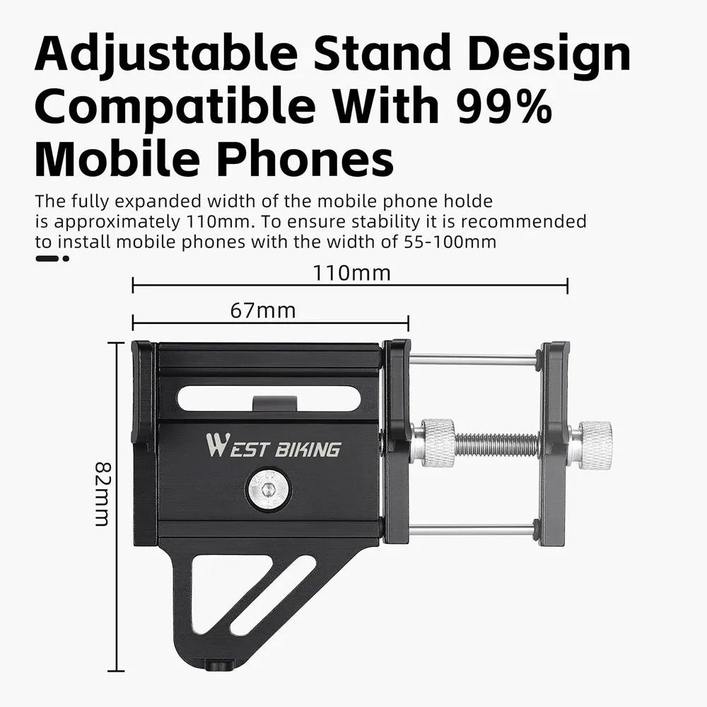 MobilePhone Holder Bicycle Mobile Phone Navigation Fixed Bracket Bike Handlebar Aluminum Alloy Mobile Phone Rack Support