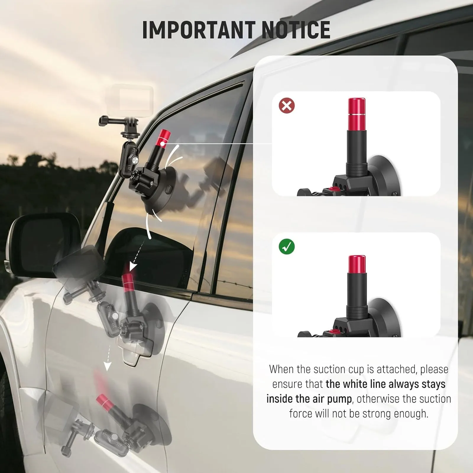 NEEWER CA065 Triple Suction Cup Car Mount