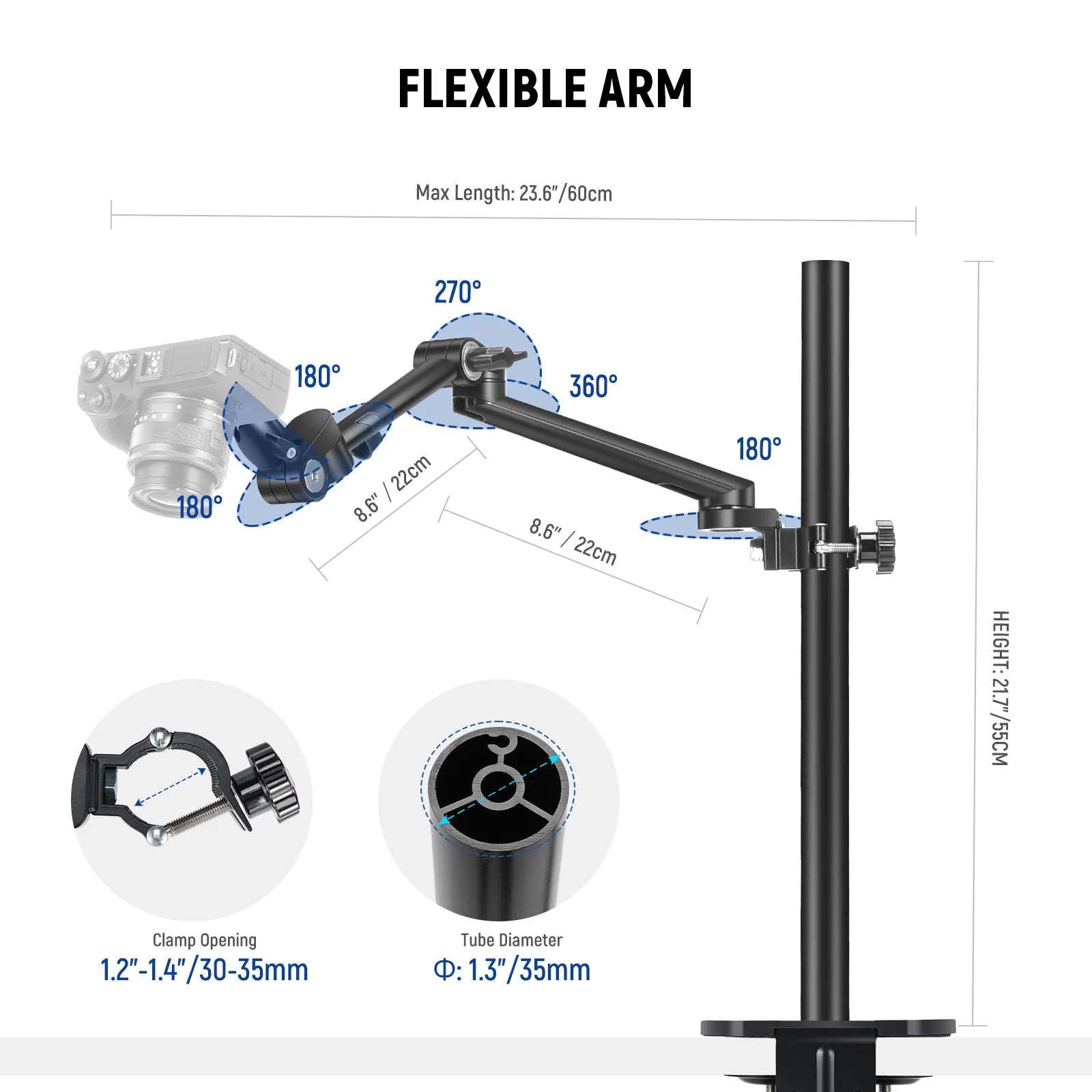 NEEWER DS011 Heavy Duty Camera Desk Mount Stand