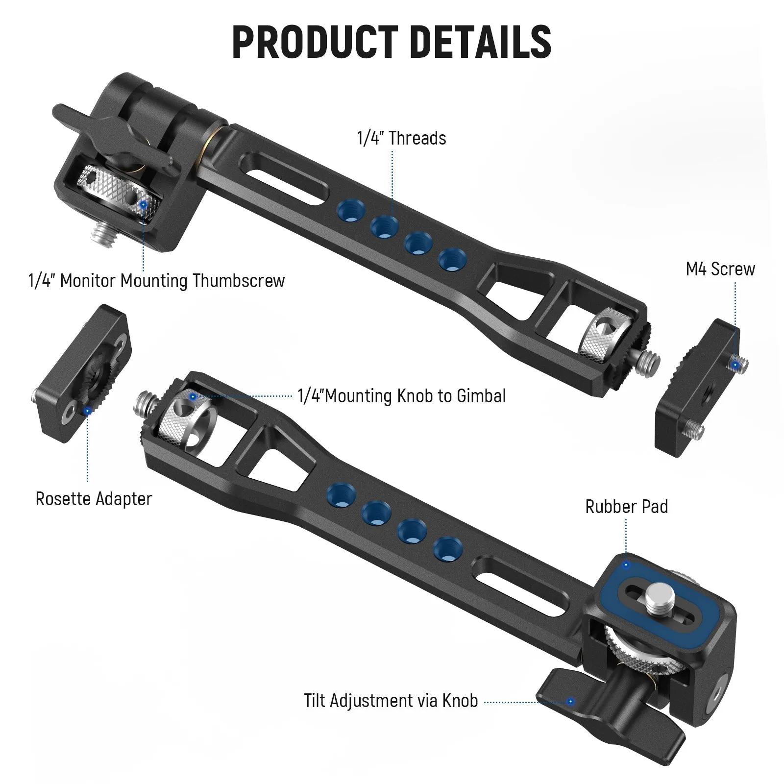 NEEWER GA005 Adjustable Field Monitor Mount for Gimbal Stabilizer