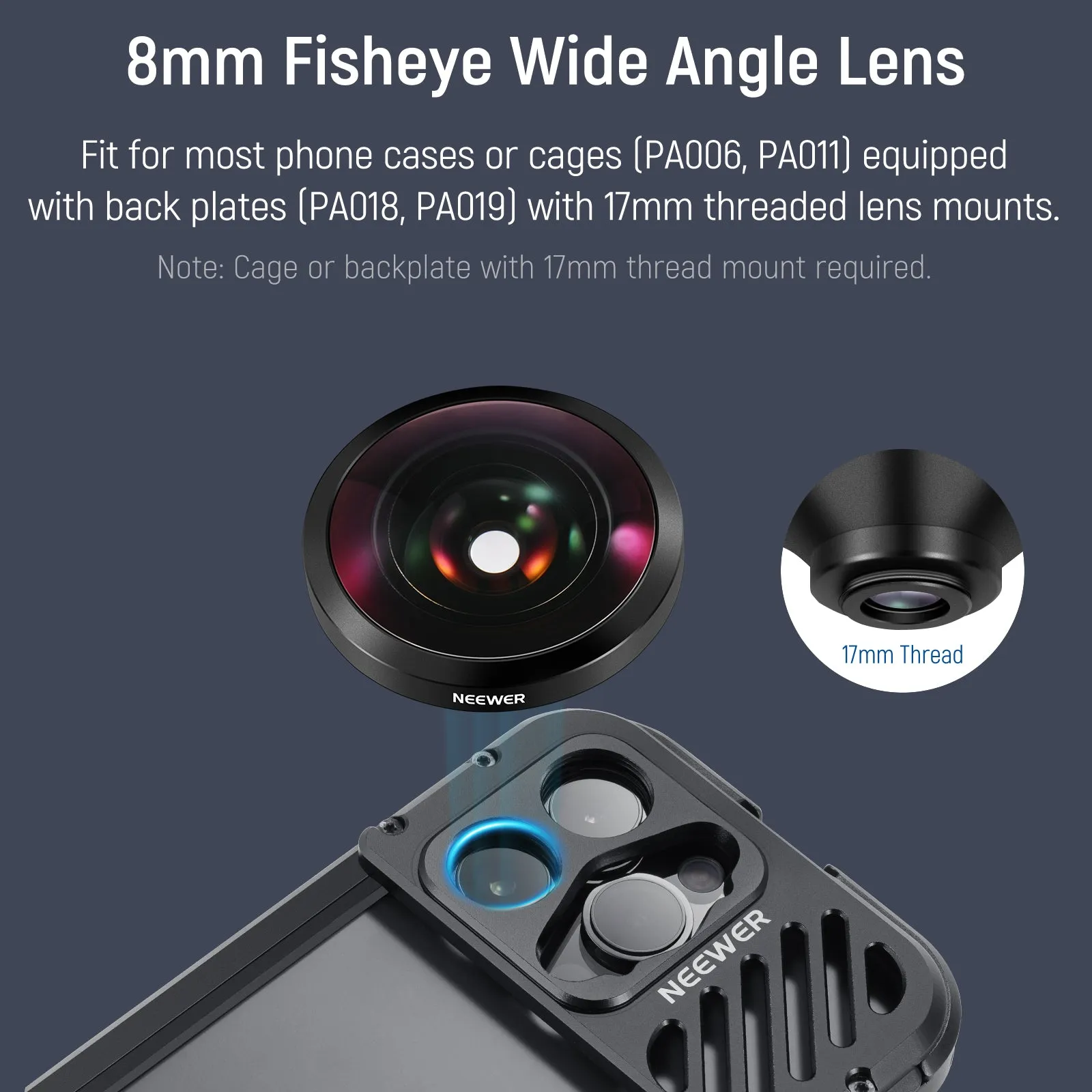 NEEWER LS-29 8mm HD Fisheye Phone Lens For Smartphone