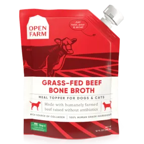 Open Farm Dog/Cat Bone Broth Topper Grass-Fed Beef 12 or 32oz