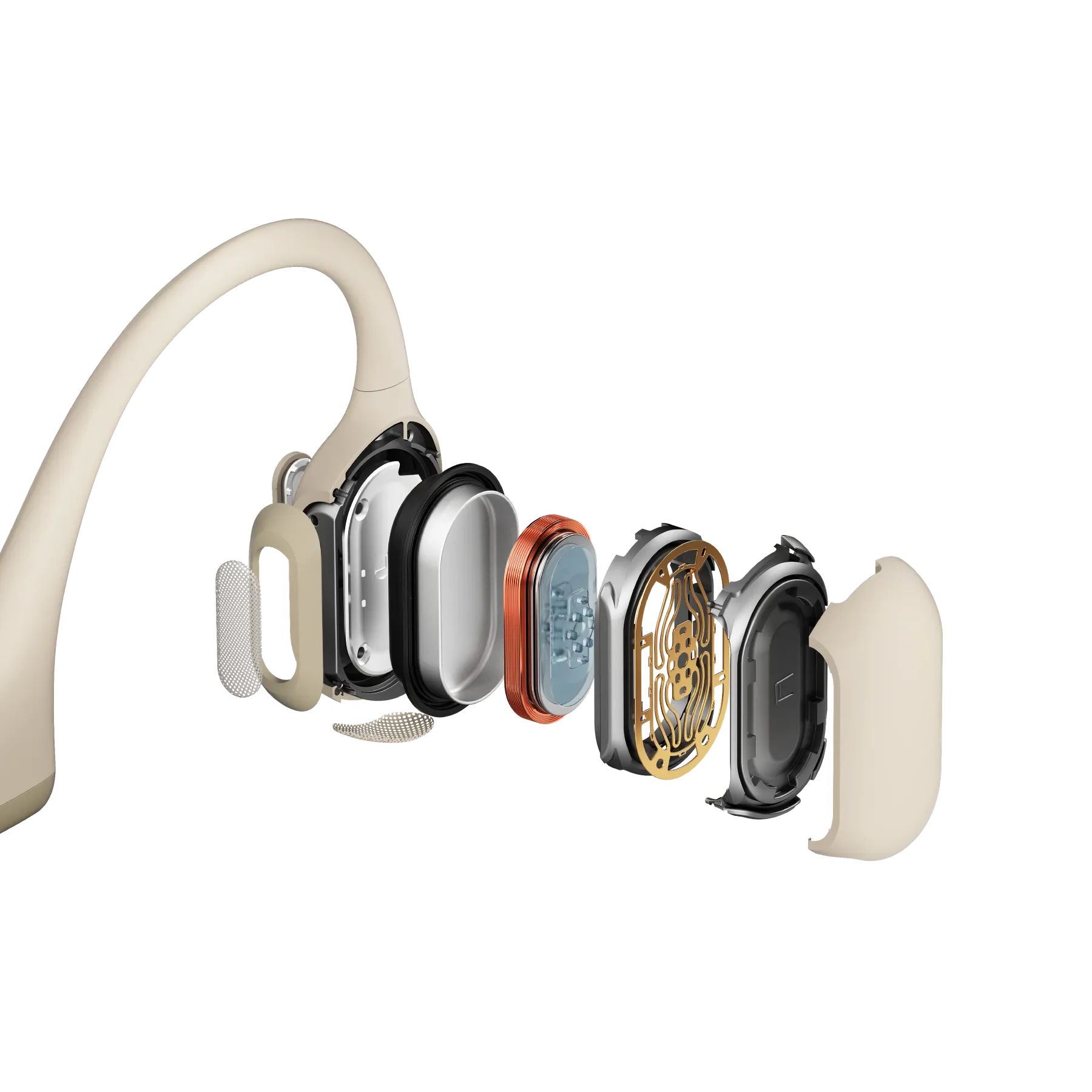 OpenRun Pro Open-Ear Bone Conduction Wireless Headphones — Beige