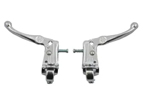 PAIR BMX BRAKE LEVERS,MX TECH 3 TYPE,LIGHT ALLOY,SILVER IDEAL OLD SCHOOL BMX