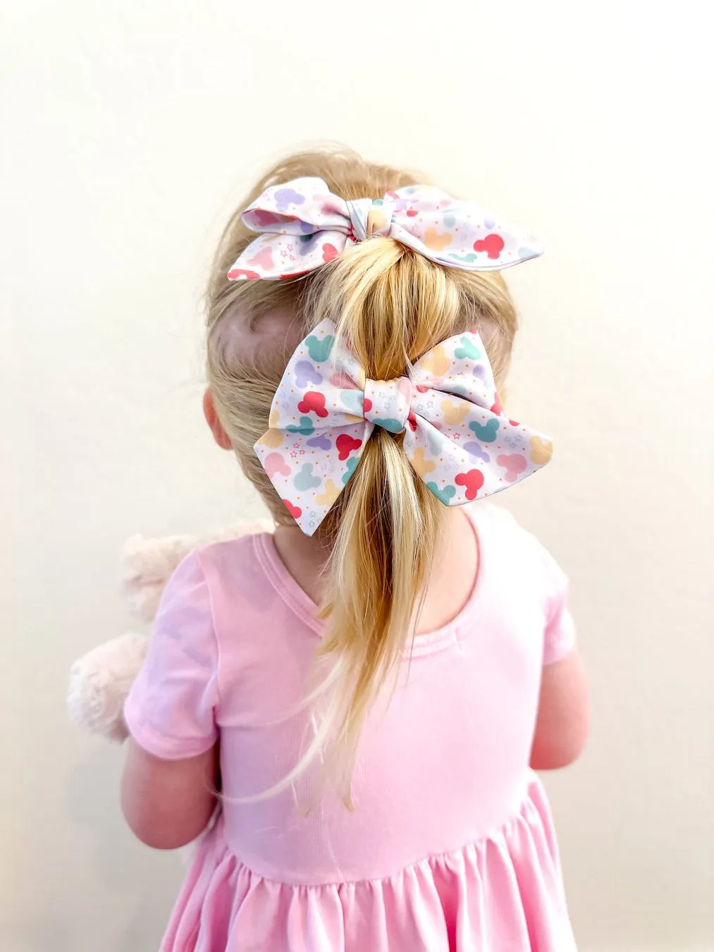 Pastel Mouse Head Small Pigtail Bows