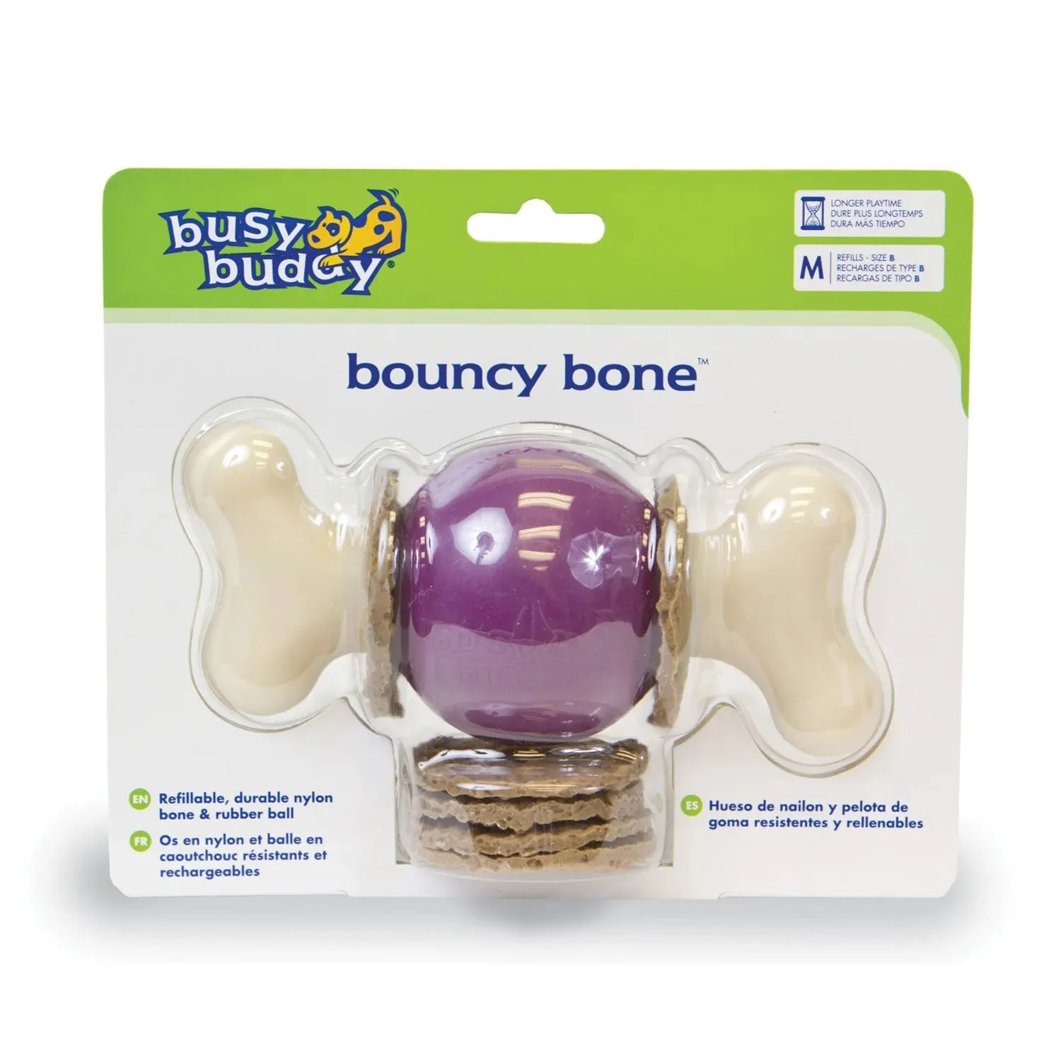 PetSafe Busy Buddy Bouncy Bone Dog Toy with Refillable Treats