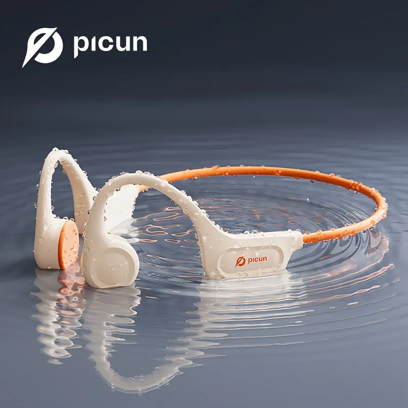 Picun T1 Bluetooth Bone Conduction Headphones - Advanced Audio for Outdoor Adventures - Secure Fit, Sweatproof, Crystal Clear Sound, Built-in Mic for Running, Workout, Cycling, and Hiking