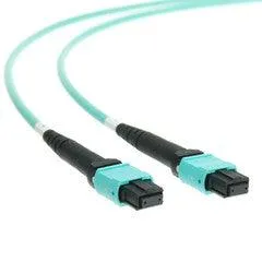 Plenum Fiber Optic Cable, MTP / MTP (MPO), Multimode OM3, Duplex, 12 Strand, 40/100 Gbps, 50/125, 15 meter (49.2 foot)