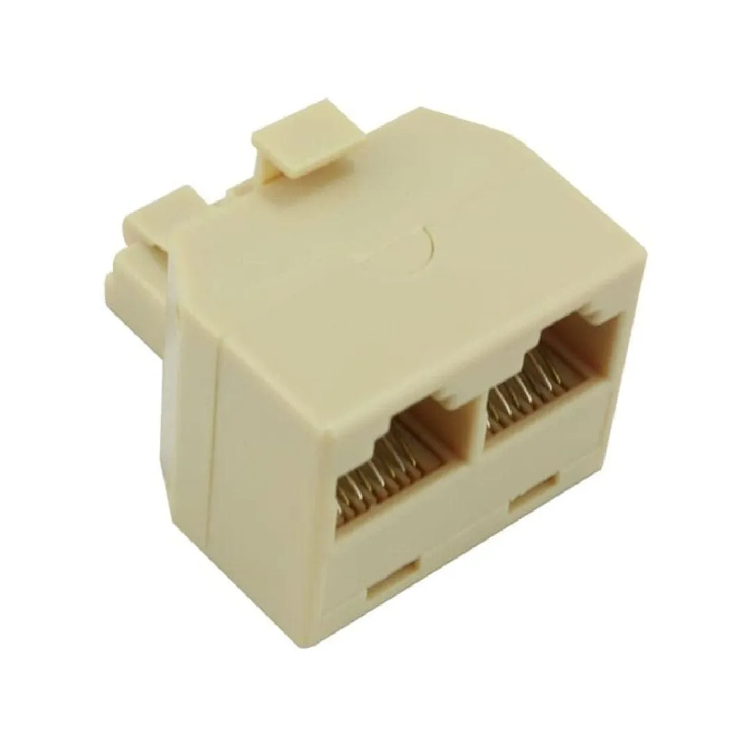 Plug Telephone 2 x 8P8C to Male Plug Network Cable Adapter