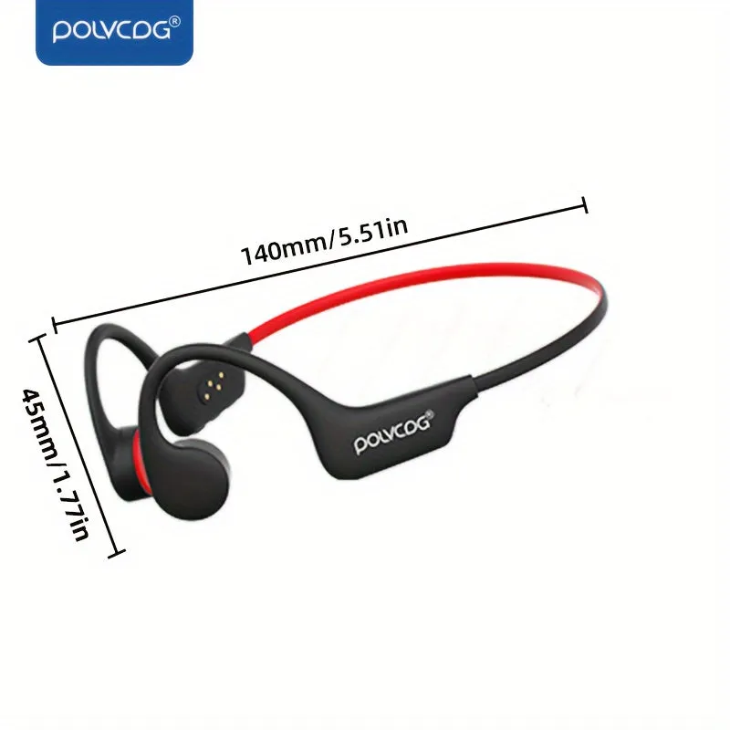 POLVCDG X6 Wireless Bone Conduction Headphones for Swimming with IP68 Waterproof, 32GB Memory, Long Battery Life, Lightweight Design, Sound Isolation, Sports & Exercise Earphones with Volume Control and Rechargeable Battery