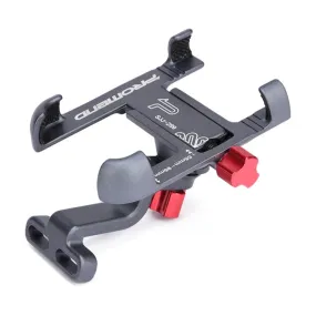 PROMEND Aluminum Alloy Cell Phone Holder Adjustable Angle Rotating Motorcycle Navigation Support, Style: SJJ-299B Handlebar Stand Titanium Color