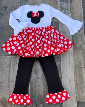 Red White Polka Dot Minnie Mouse Outfit