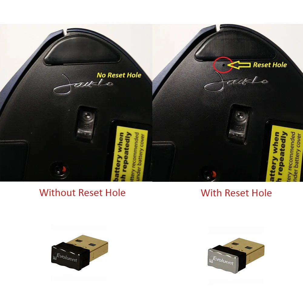 Replacement USB Receiver for Evoluent Mouse 4 newer model without reset hole