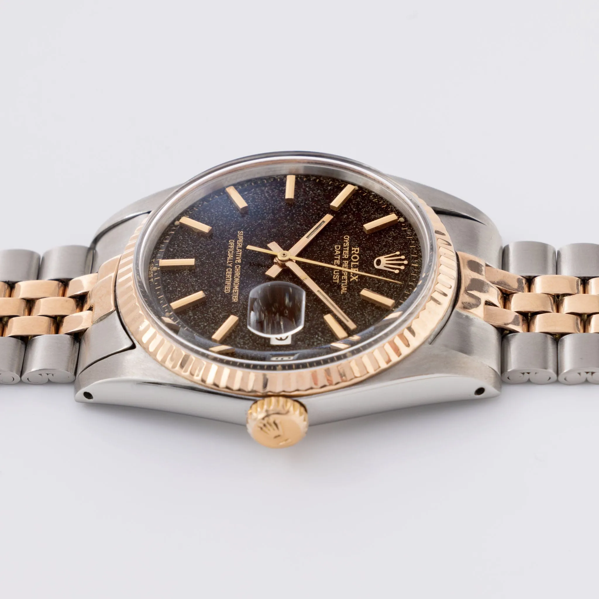 Rolex Datejust 1601 Steel and Pink Gold with tropical Stardust Gilt Dial