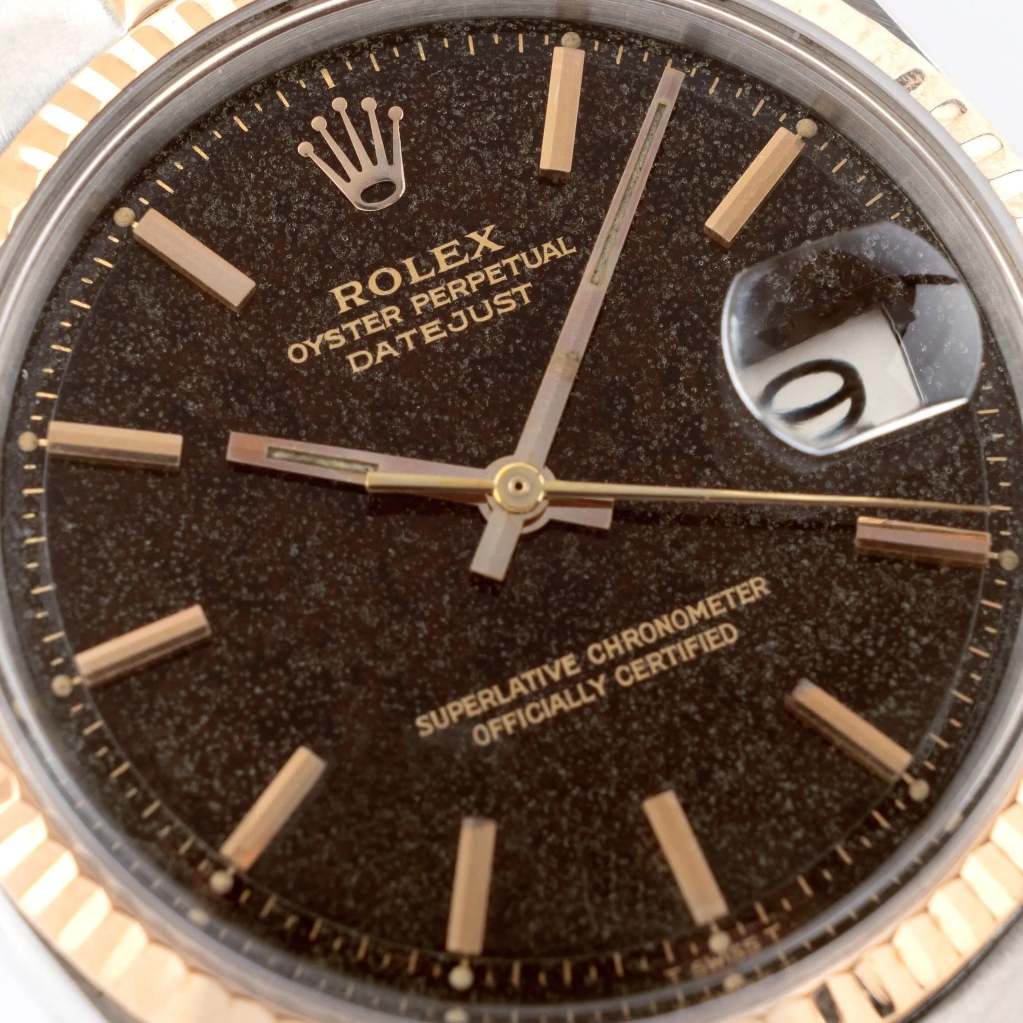 Rolex Datejust 1601 Steel and Pink Gold with tropical Stardust Gilt Dial