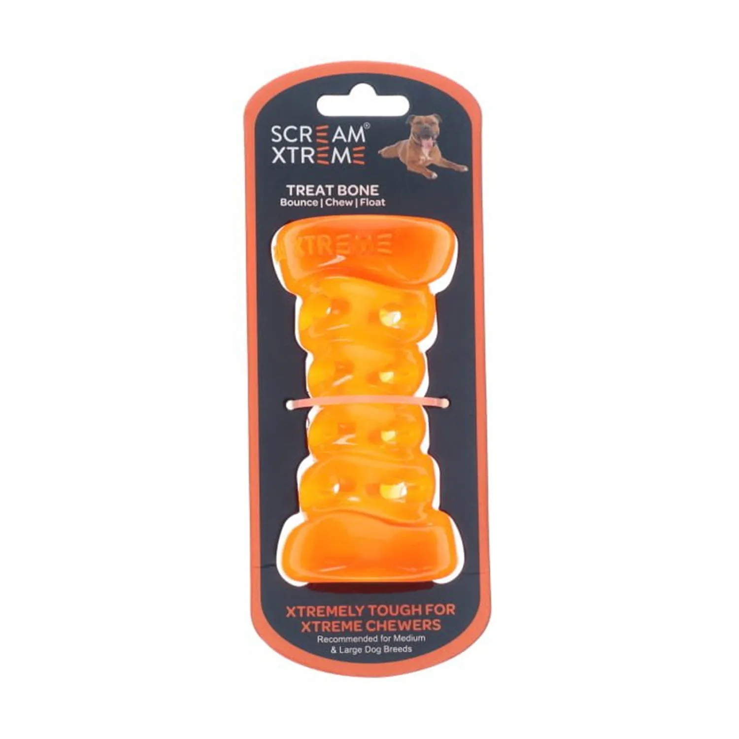 Scream Xtreme Treat Bone Dog Toy