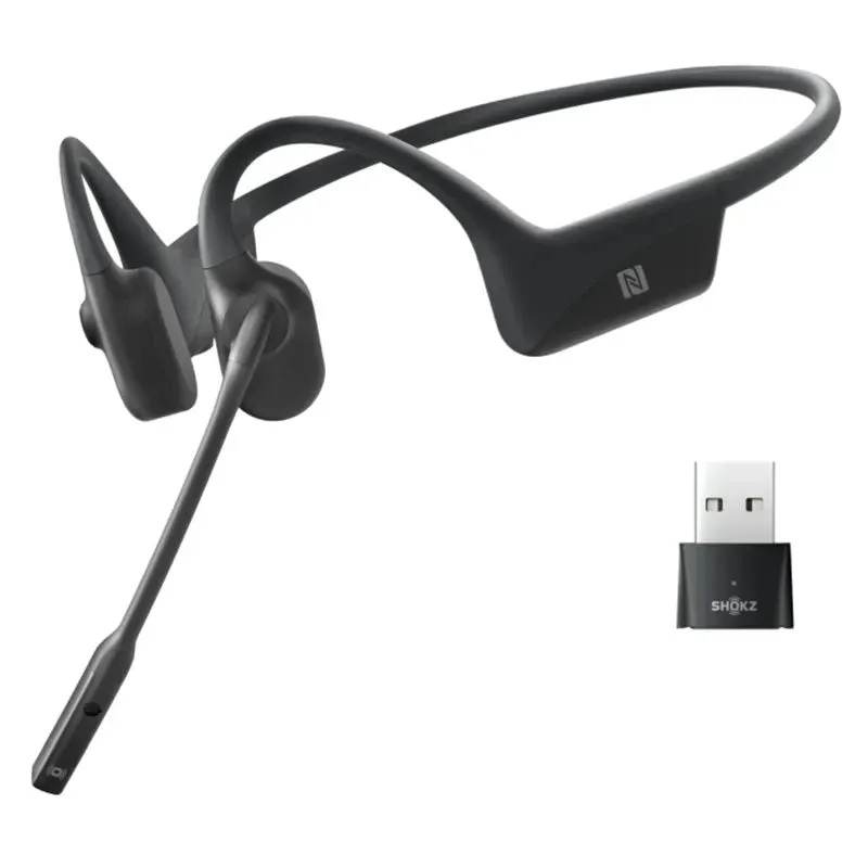 SHOKZ OpenComm UC Stereo Bone Conduction Bluetooth Headset with Wireless Adapter