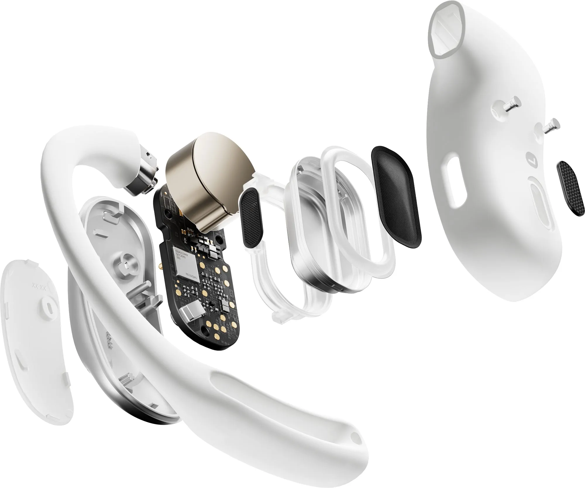 Shokz OpenFit Air Wireless Bone Conduction Running Headphones - White