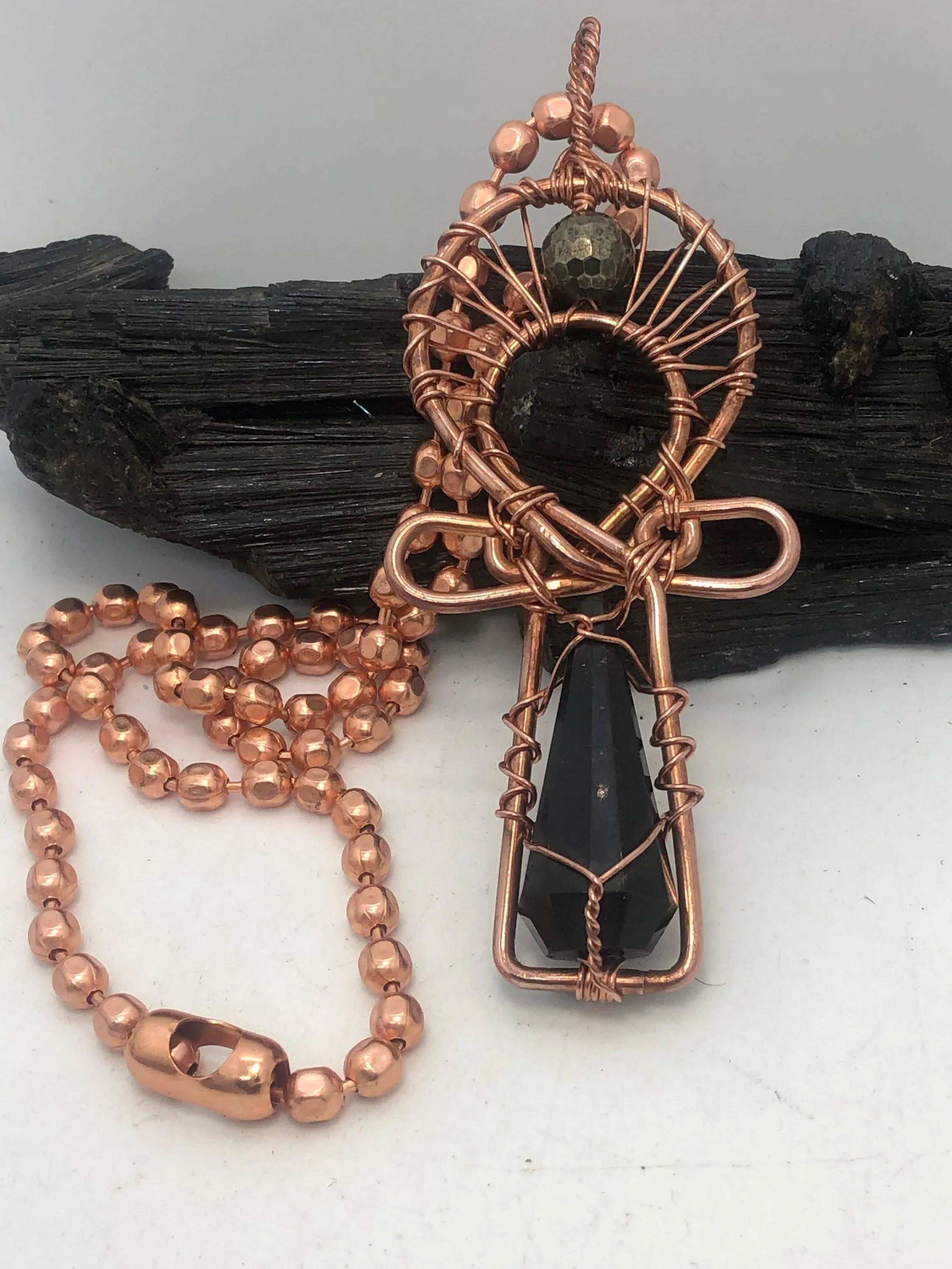 Signature Melanin Trinity of Affinity Wearable Ankh with Copper Chain