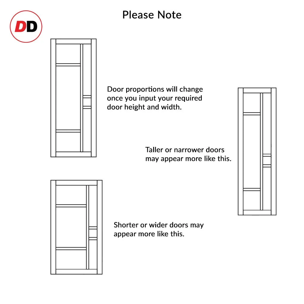 Sirius Tubular Stainless Steel Track & Solid Wood Door - Eco-Urban® Isla 6 Panel Door DD6429 - 6 Colour Options