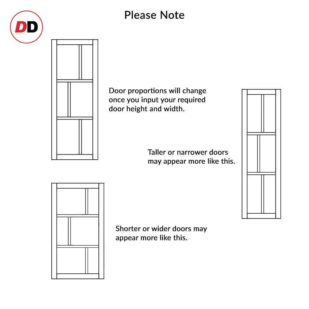 Sirius Tubular Stainless Steel Track & Solid Wood Door - Eco-Urban® Milan 6 Pane Door DD6422SG Frosted Glass - 6 Colour Options