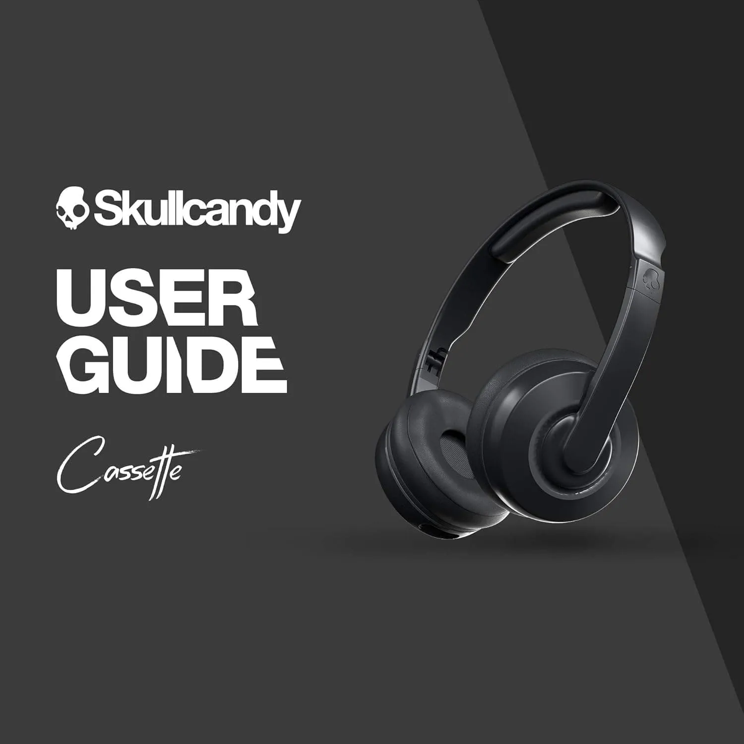 Skullcandy Cassette On-Ear Wireless Headphones, 22 Hr Battery, Microphone, Works with iPhone Android and Bluetooth Devices - Black