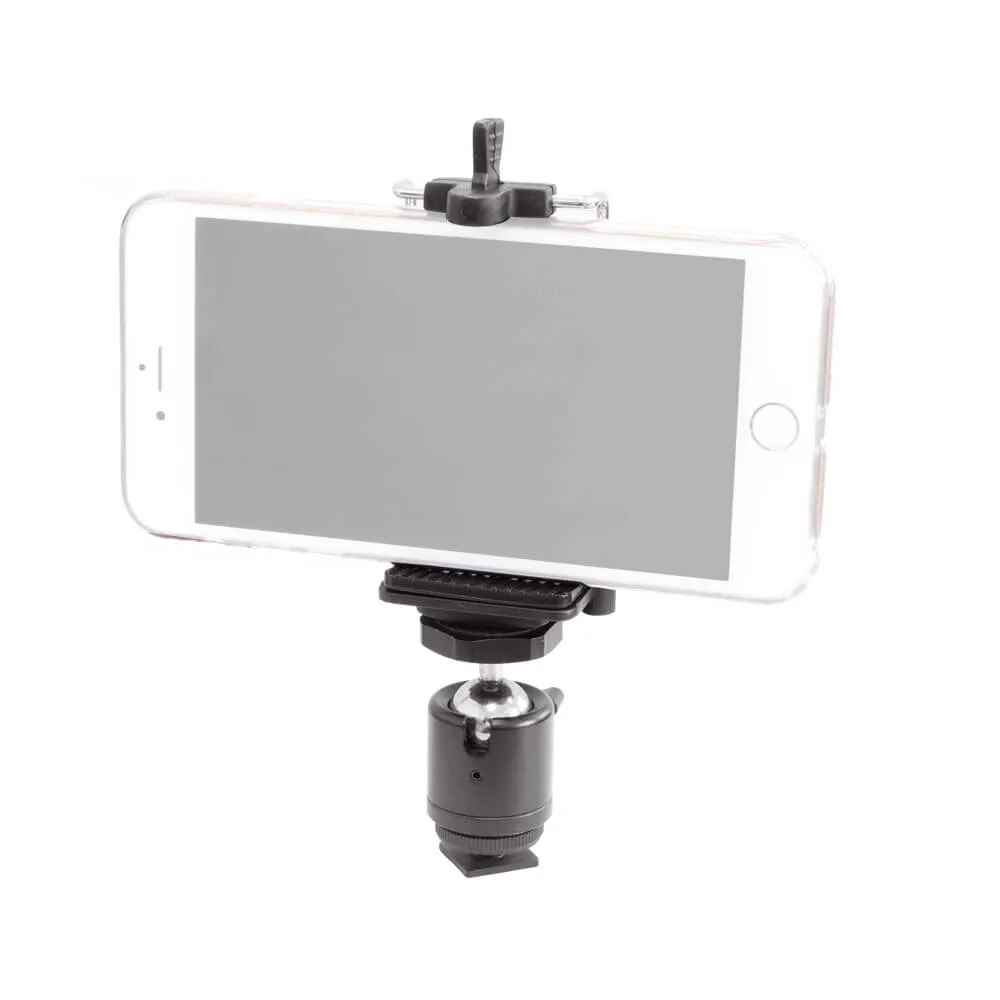 Smartphone Clamp with Mini Hot-Shoe Mount Ball Head