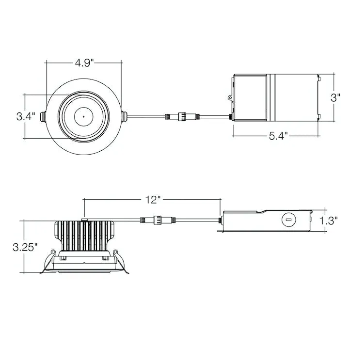 SnapTrim-Line: 4" Gimbal Downlights, CCT Selectable, 12W or 18W, 120V