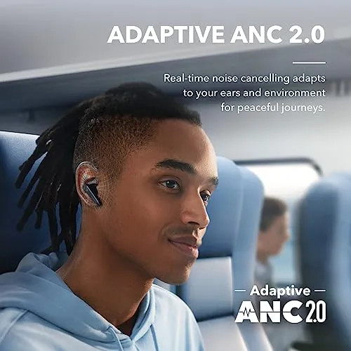 soundcore by Anker Liberty 4 NC Wireless Earbuds, 98.5% Noise Reduction, Adaptive Noise Cancelling to Ears and Environment, Hi-Res Sound, 50H Battery, Wireless Charging, Bluetooth 5.3