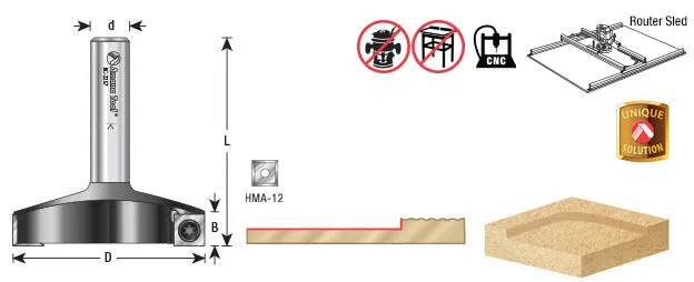 Spoilboard Surfacing Insert | 2 1⁄2 Dia x 1⁄2 x 1⁄2" Shank | RC-2257 | 738685922576