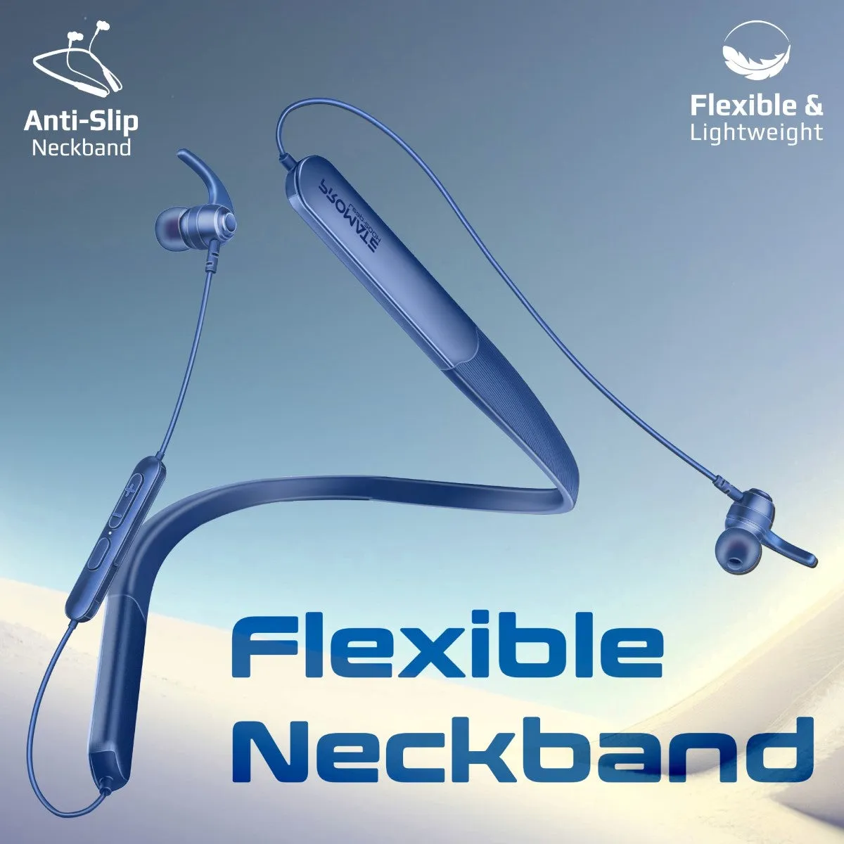 SportFit™ High Fidelity Wireless ENC Neckband Earphones with 200 Hours Playtime