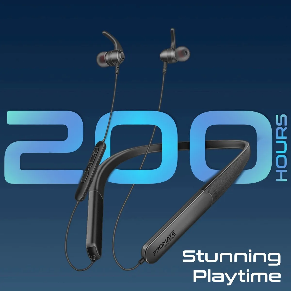 SportFit™ High Fidelity Wireless ENC Neckband Earphones with 200 Hours Playtime