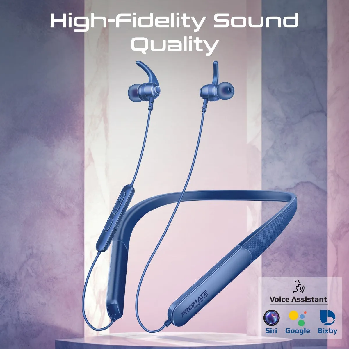 SportFit™ High Fidelity Wireless ENC Neckband Earphones with 200 Hours Playtime