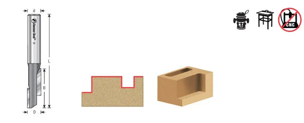 Stagger Tooth Plunge Router Bit | 3⁄8 Dia x 1 3⁄8 x 3⁄8 Shank | 51302 | 738685153024