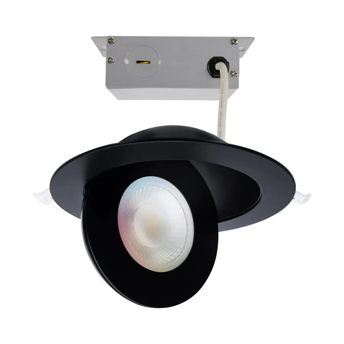 Starfish 6" Black Gimbal Smart LED Recessed Light, 1200lm, Color and Tunable White, 120-277V