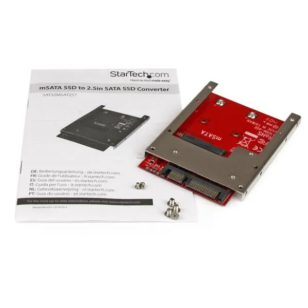 Startech.Com Msata Ssd To 2.5In Sata Adapter Converter - Msata To Sata Adapter For 2.5In Bay With Open Frame Bracket And