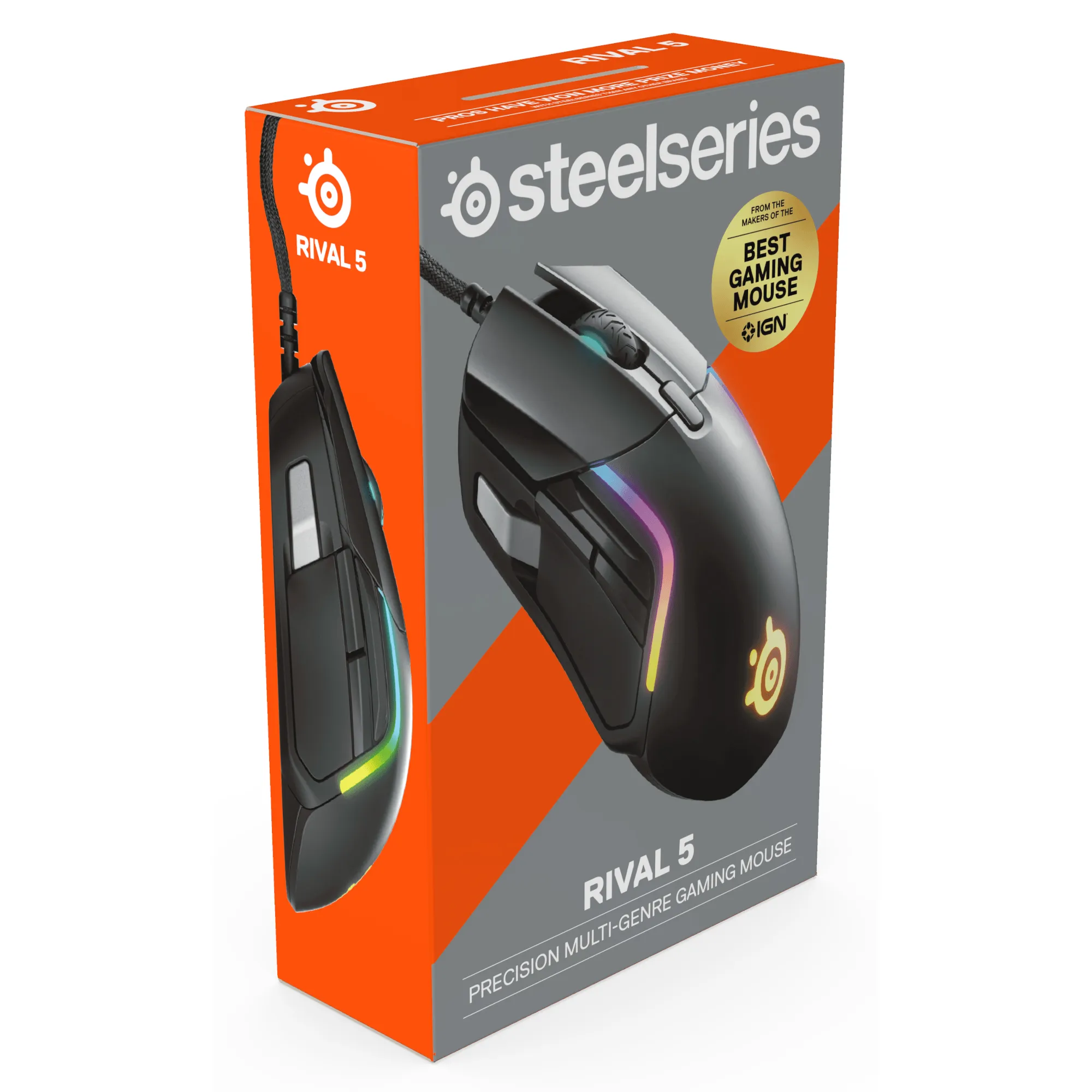 SteelSeries Rival 5 Precision Wired Gaming Mouse Black RGB