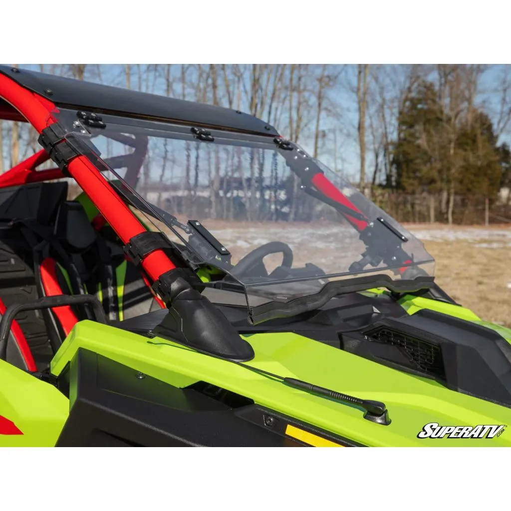 SuperATV Polaris RZR Pro R Scratch-Resistant Flip Windshield | FWS-P-PROR