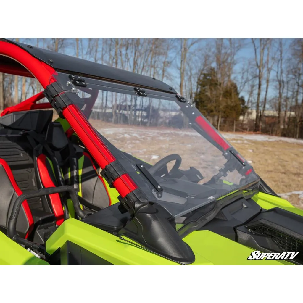 SuperATV Polaris RZR Pro R Scratch-Resistant Flip Windshield | FWS-P-PROR